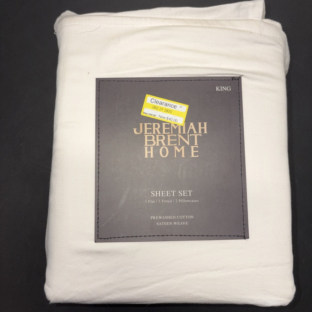 Jeremiah Brent Home Cotton Sateen Weave 4 Piece Sheet Set Size King 20724